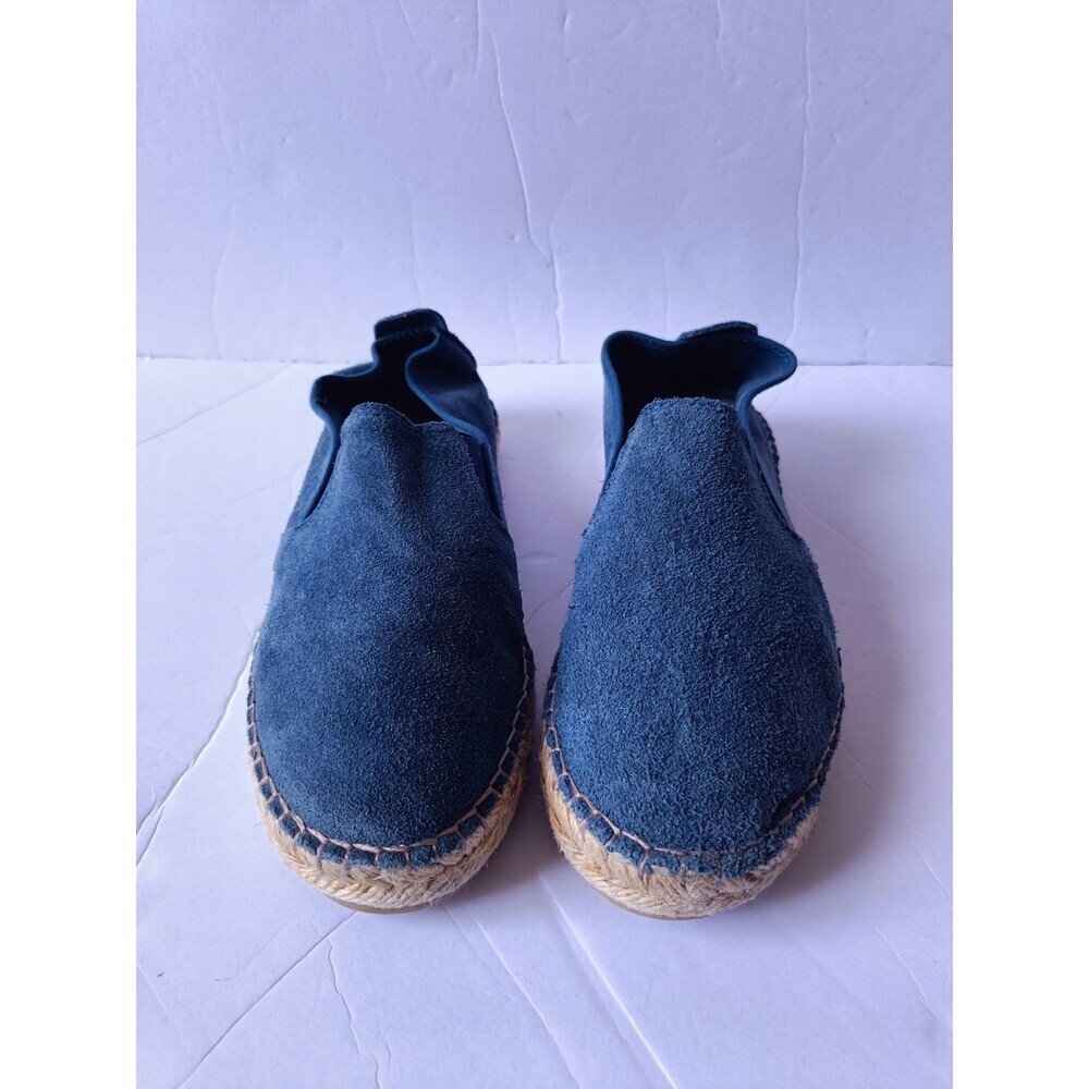 Free People Laurel Canyon Espadrille Loafers Women's 7.5 Suede Blue Round Toe